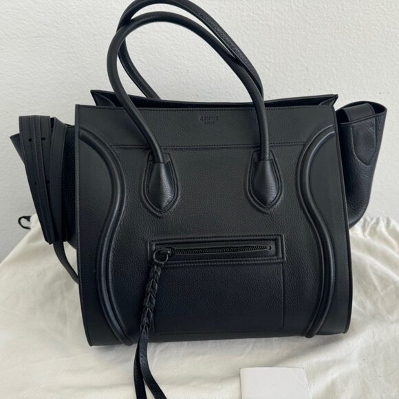 Celine Black Baby Grained Calfskin Medium Phantom Luggage Tote Bag - Pristine Co - Picture 13 of 16